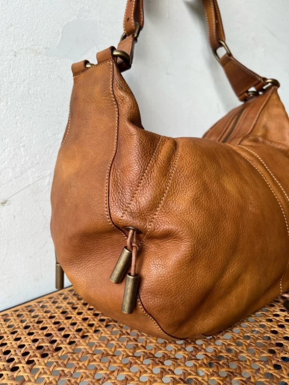 Donna Karan Embellished Leather Hobo